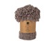 Hnědý žinylkový pléd s třásněmi Chenill Fringe Brown – 130*170*1 cm J-Line by Jolipa
