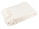 Bílý žinylkový pléd s třásněmi Chenill Fringe White – 130*170*1 cm J-Line by Jolipa