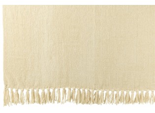 Béžový žinylkový pléd s třásněmi Chenill Fringe Beige – 130*170*1 cm