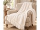 Bílý žinylkový pléd s třásněmi Chenill Fringe White – 130*170*1 cm J-Line by Jolipa