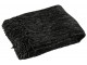 Černý žinylkový pléd s třásněmi Chenill Fringe Black – 130*170*1 cm J-Line by Jolipa