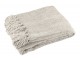 Šedý žinylkový pléd s třásněmi Chenill Fringe Grey – 130*170*1 cm J-Line by Jolipa