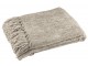 Šedozelený žinylkový pléd s třásněmi Chenill Fringe Grey Moss – 130*170*1 cm J-Line by Jolipa