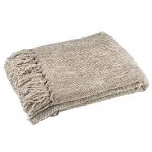 Šedozelený žinylkový pléd s třásněmi Chenill Fringe Grey Moss – 130*170*1 cm