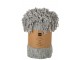 Šedozelený žinylkový pléd s třásněmi Chenill Fringe Grey Moss – 130*170*1 cm J-Line by Jolipa