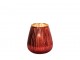Červený skleněný svícen Chrome Red – 13,5*13,5*15 cm J-Line by Jolipa