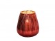 Veliký červený skleněný vroubkovaný svícen Chrome Red – 21*21*26 cm J-Line by Jolipa