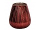 Veliký červený skleněný vroubkovaný svícen Chrome Red – 21*21*26 cm J-Line by Jolipa