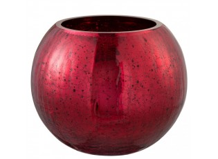 Veliký červený skleněný Ball Craquelure XL – Ø 20*15,5 cm