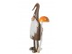 Velký kovový trpaslík houba taupe oranžová – 26*13*48,5 cm J-Line by Jolipa