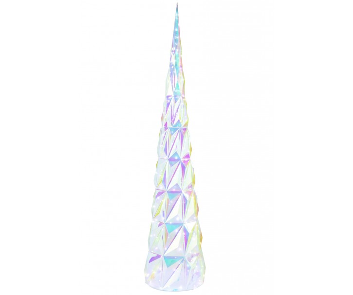 Kouzelná LED dekorace ve tvaru stromu Duhová stříbrná J-line XL – 40*40*178 cm J-Line by Jolipa