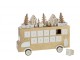 Adventní kalendář autobus překližka zlatobílý J-line – 31*9*24 cm J-Line by Jolipa