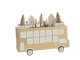 Adventní kalendář autobus překližka zlatobílý J-line – 31*9*24 cm J-Line by Jolipa