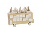Adventní kalendář autobus překližka zlatobílý J-line – 31*9*24 cm J-Line by Jolipa