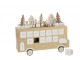 Adventní kalendář autobus překližka zlatobílý J-line – 31*9*24 cm J-Line by Jolipa