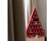 Adventní kalendář strom a domeček červený z překližky – 32*5,5*45 cm J-Line by Jolipa
