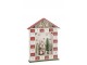 Červený dřevěný LED adventní kalendář House J-line – 31*7*40 cm J-Line by Jolipa