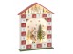 Červený dřevěný LED adventní kalendář House J-line – 31*7*40 cm J-Line by Jolipa