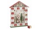 Červený dřevěný LED adventní kalendář House J-line – 31*7*40 cm J-Line by Jolipa