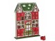 Červený dřevěný LED adventní kalendář House J-line – 25,5*6,5*34,5 cm J-Line by Jolipa
