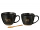Sada 2 keramických černých hrnků – 16,4*12,1*24 cm J-Line by Jolipa