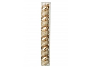 Sada 12 závěsných skleněných srdíček zlaté barvy – 4*4*4 cm