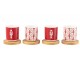 Dárková sada 4 kávových šálků s bambusovými podšálky Nutcrackers – 14*14*7 cm / 100ml J-Line by Jolipa