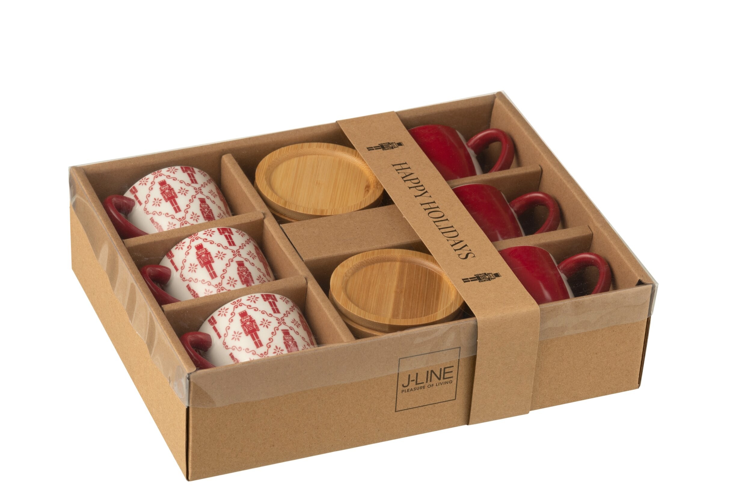 Dárková sada 6 espresso šálků s bambusovými podšálky Nutcrackers – 90 ml J-Line by Jolipa Dárková sada 6 espresso šálků s bambusovými podšálky Nutcrackers – 90 ml J-Line by Jolipa