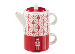 Dárková sada konvička Tea for One se šálkem Nutcrackers – 780ml