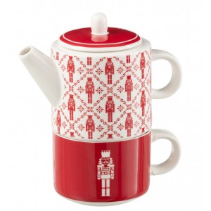 Dárková sada konvička Tea for One se šálkem Nutcrackers – 780ml