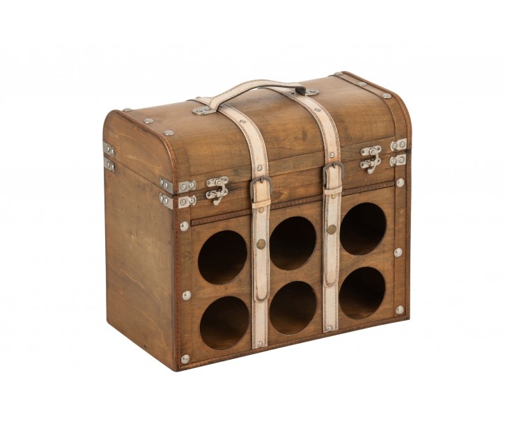 Box na víno Antique z hnědého MDF – 42*21*37 cm J-Line by Jolipa