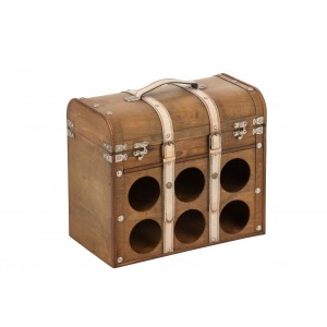 Box na víno truhla Antique z hnědého MDF – 42*21*37 cm