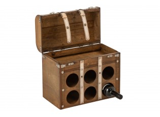 Box na víno truhla Antique z hnědého MDF – 42*21*37 cm