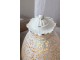 Lampa se vzorem z železa a skla bílá krémová – Ø15*19,5 cm Chic Antique