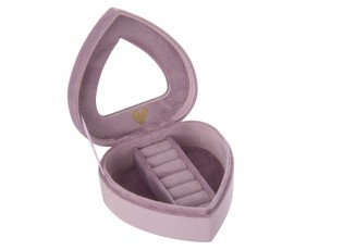 Šperkovnice Lila ve tvaru srdce ze sametu – 11*11*4,5 cm