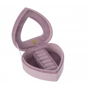 Šperkovnice Lila ve tvaru srdce ze sametu – 11*11*4,5 cm