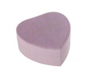 Šperkovnice Lila ve tvaru srdce ze sametu – 11*11*4,5 cm