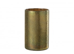 Zlatý vysoký skleněný svícen s efektem Mirror Gold – 12*12*20 cm
