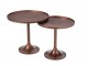 Set 2 měděný antik kovový odkládací stolek Fone Alu Raw – Ø 56*49/ Ø 48*50 cm J-Line by Jolipa