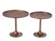 Set 2 měděný antik kovový odkládací stolek Fone Alu Raw – Ø 56*49/ Ø 48*50 cm J-Line by Jolipa