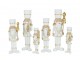 Set 2 vánočních figurek louskáčků v bílo-zlaté uniformě – 7*5*26 cm J-Line by Jolipa