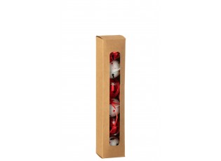 Sada 6 plastových vánočních závěsných rolniček červená bílá – 20*4*4 cm