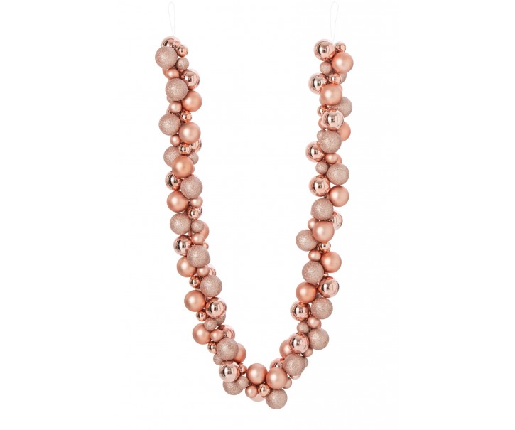Vánoční girlanda s růžovými ozdobami GARLAND – 165*9,5*9,5 cm J-Line by Jolipa