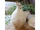 Krémový antik keramický džbán Chaville s květy – 14*8*27 cm Chic Antique