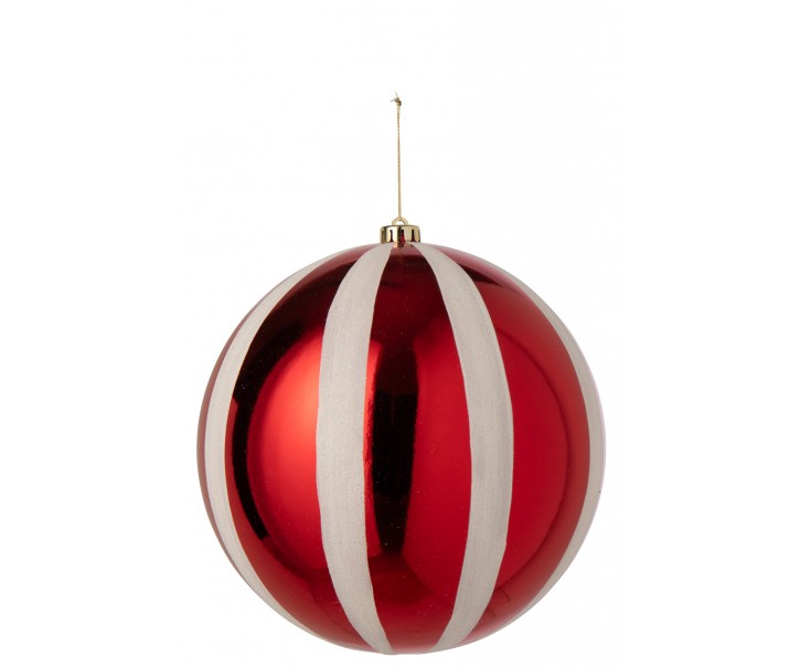 vánoční koule z bílého a červeného polystyrenu velká – 25*25*25 cm J-Line by Jolipa