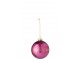 Vánoční baňka Merry Christmas skleněná fuchsiová – 8*8*8 cm J-Line by Jolipa