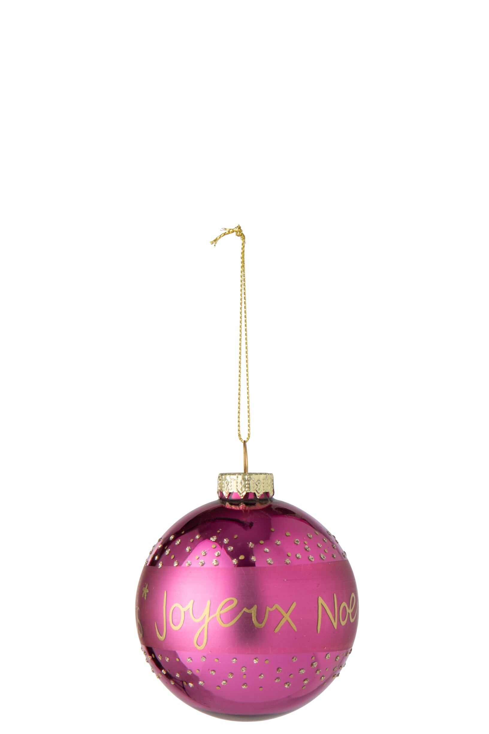 Vánoční baňka Merry Christmas skleněná fuchsiová – Ø 8 cm J-Line by Jolipa Vánoční baňka Merry Christmas skleněná fuchsiová – Ø 8 cm J-Line by Jolipa