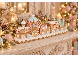Vánoční dekorace perníkový vláček Gingerbread Train - 47*10*17 cm