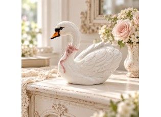 Elegantní bílá dekorace – figurka labutě - 24*13*20 cm