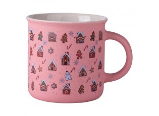 Vánoční keramický hrnek Clayre & Eef – kouzlo perníčků pro pohodu – 10*9*7 cm / 380ml